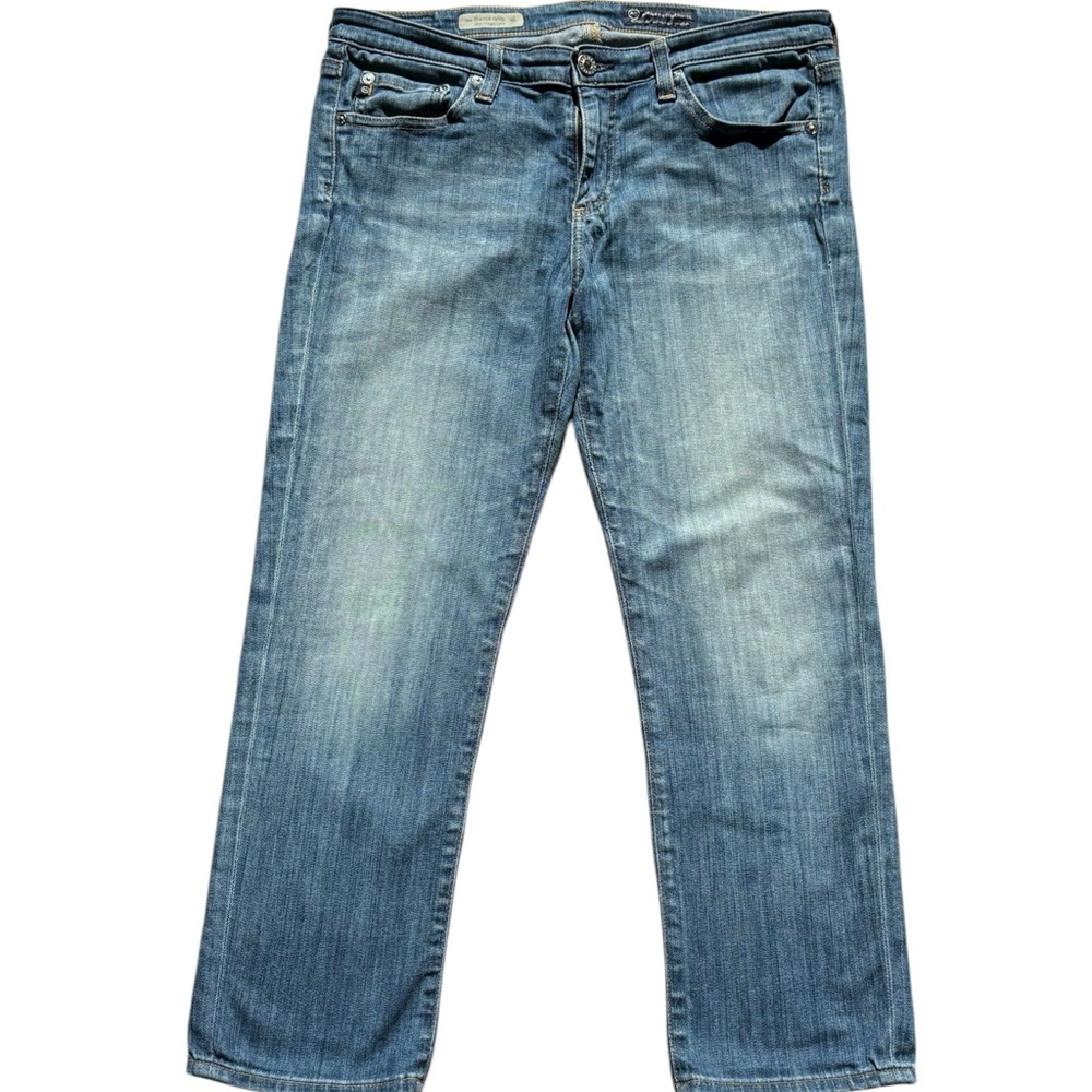 Womens AG Adriano Goldschmied Stevie Slim Straight Crop Blue Jeans